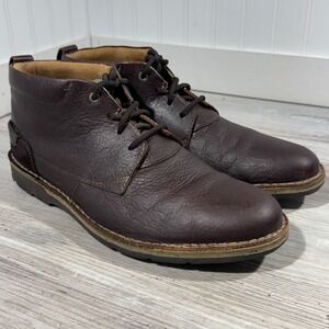 Clarks Men's Edgewick Mid Low Brown Leather Chukka Boots Size 12 M EUC